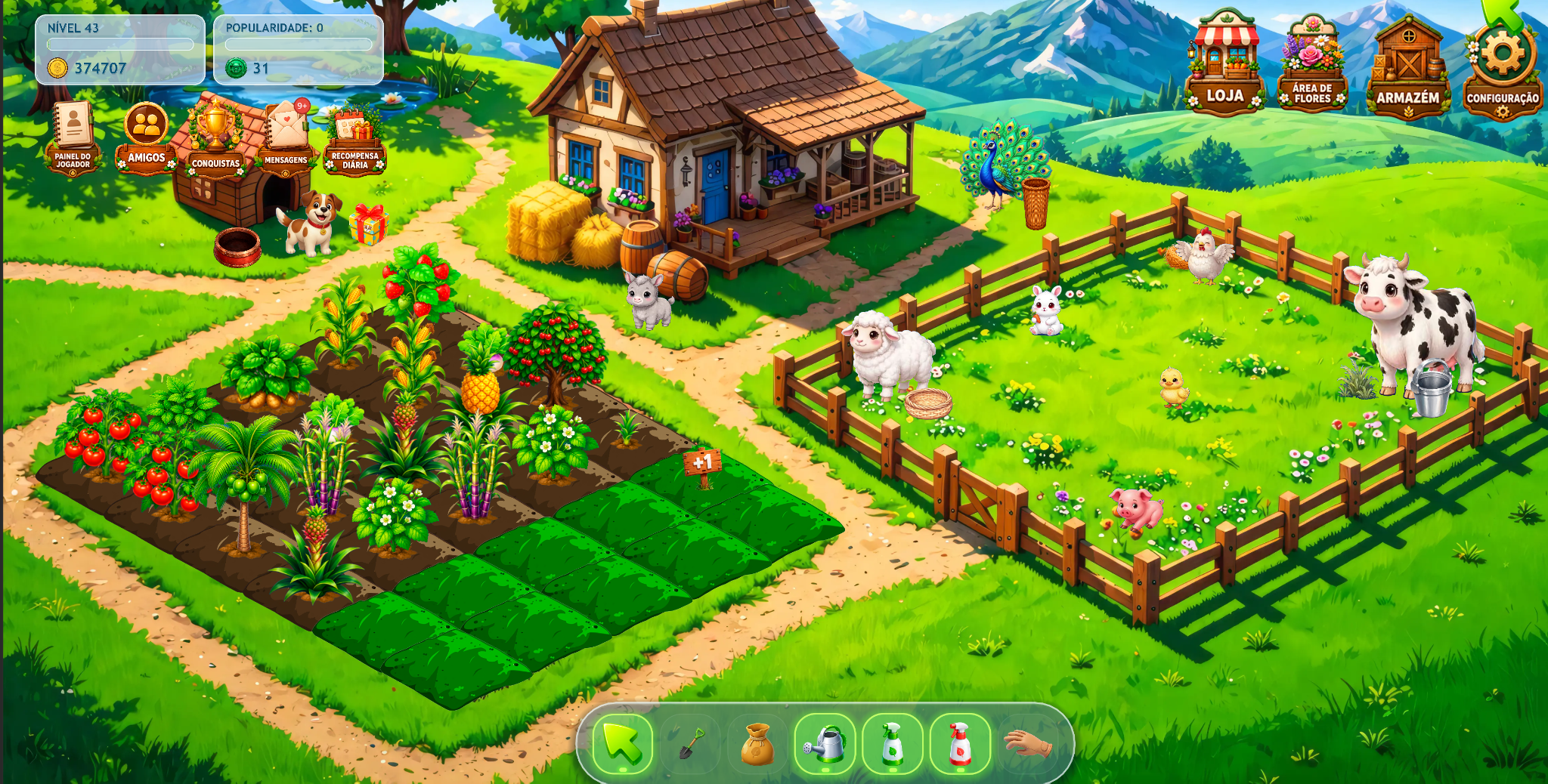 Visão geral da fazenda
