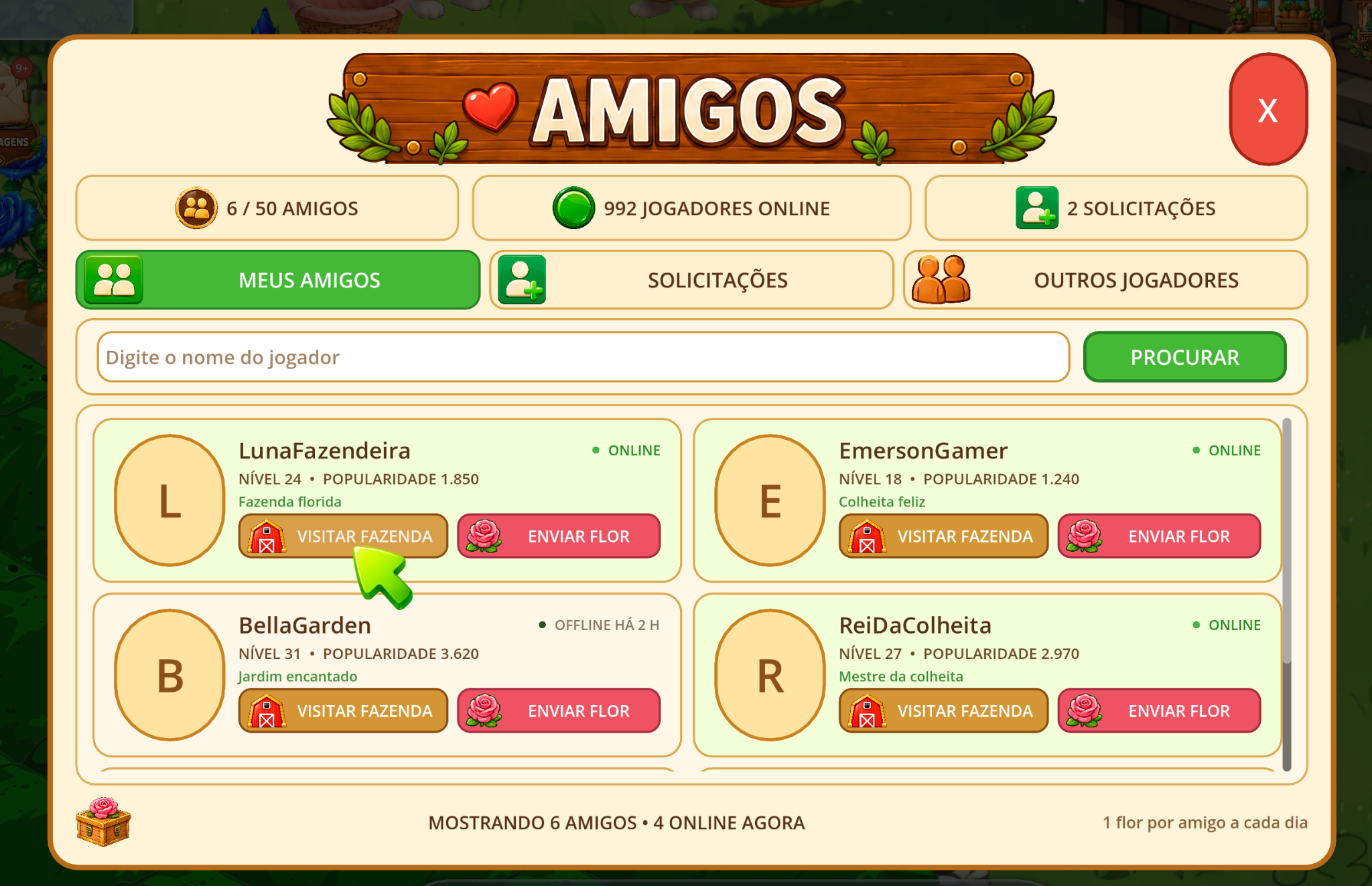 Sistema de amigos